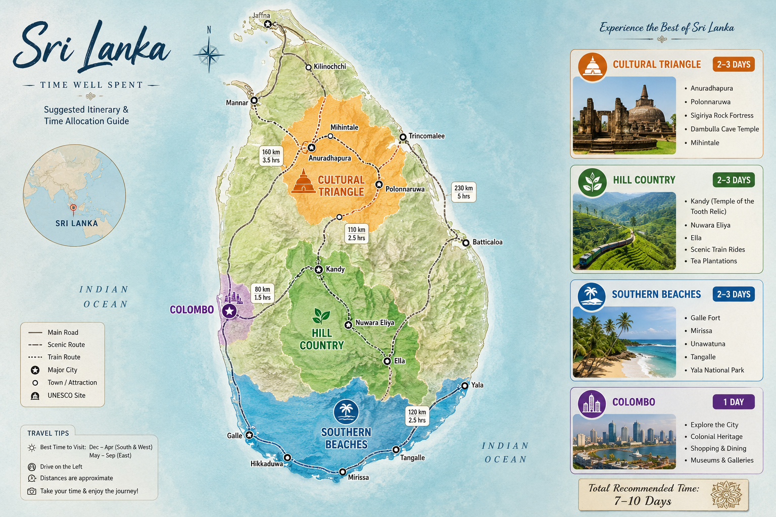 Best Itinerary for 7 Days in Sri Lanka